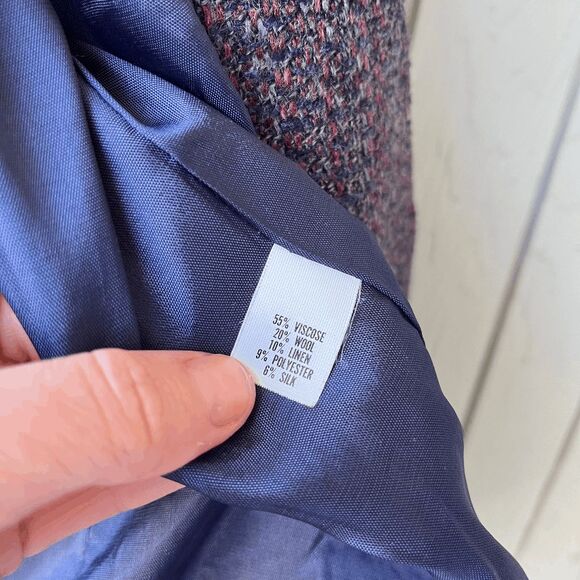 Vintage Bretton Place Petite Tweed Blazer 14 USA Made Wool Blend - Picture 5 of 8